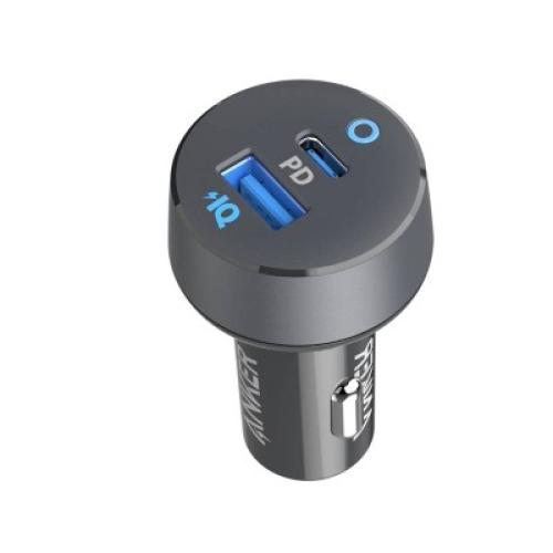 Anker 2-Port 20W USB-C   15W USB-A Power Delivery Car Charger - Black