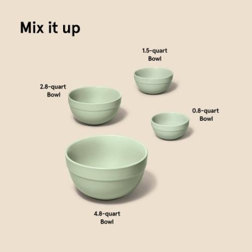 4pc Stoneware Mixing Bowl Set Sage Green - Figmint™ MISSING ONE SER OF 3