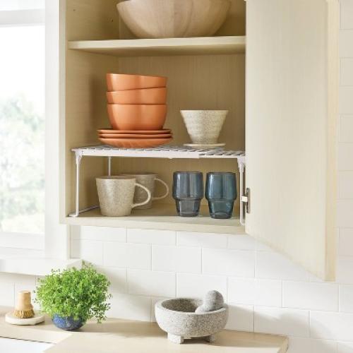 Expandable Collapsible Wire Cabinet Shelf White - Brightroom™