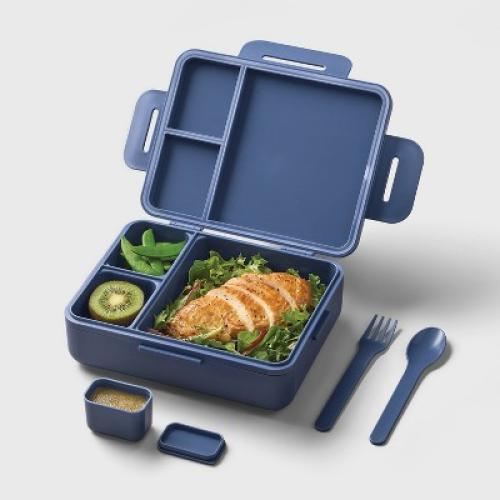Adult Bento Boxes - All In Motion™ Blue: Recycled Polypropylene Lunch Container