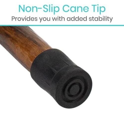 Size 48 Color Brown Vive Health Wooden Walking Stick Handcrafted Waterproof With Leather Wrist Strap for  Women, Men, Seniors