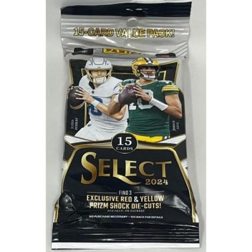 2024 Panini Select Football Jumbo Pack  (Red and Yellow Prizm Shock Die-Cuts)