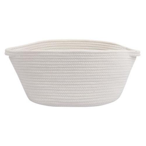 Unique Bargains Cotton Storage Basket Clothes Organizer Decorative Storage Bins 1 Pc White