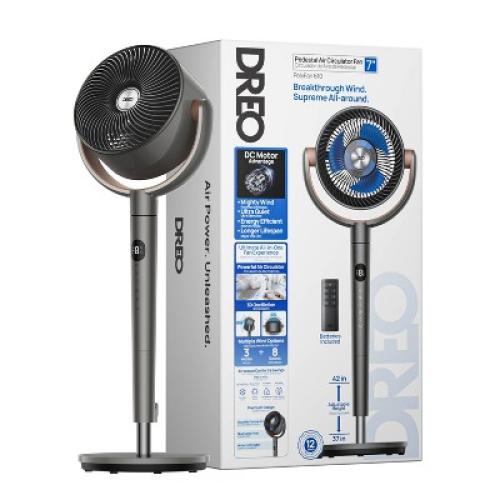 Dreo Pedestal Oscillating Fan Black and Carmel