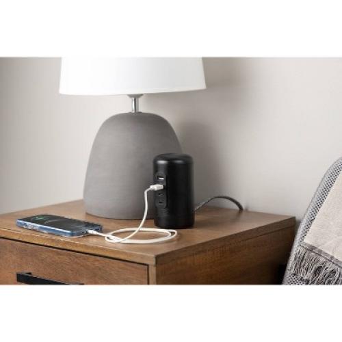 GE 2 USB-A 2 USB-C 2 Outlet Desktop Charging Station 5' Cord Black