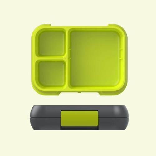 Bentgo Pop Leak Proof Bentgo - Style Lunch Box with Removable Divider - Charcoal/Lime: Solid Pattern, Leakproof, ABS Material