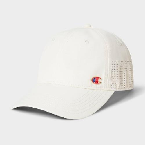 Champion Adult Polyester Metal Tack Cap Baseball Hat - Cream