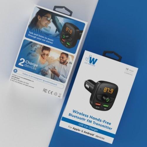 Color Black Just Wireless Bluetooth FM Transmitter - Black
