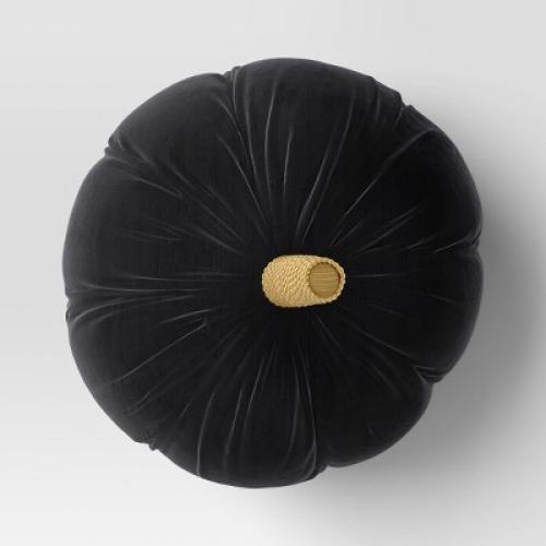 Shaped Velvet Pumpkin Black - Threshold™