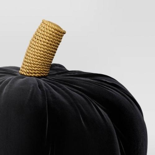 Shaped Velvet Pumpkin Black - Threshold™