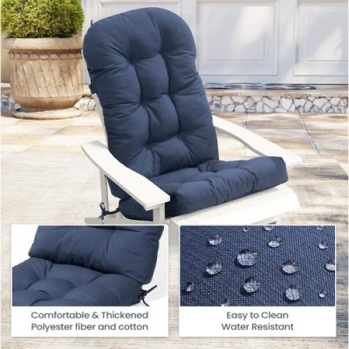 Pellebant Outdoor Adirondack Chair Cushion 4 Thick Back Seat Pad Water-Resistant UV-Resistant Ties Straps