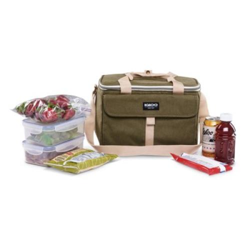 Igloo Nostalgia Lunch Sack - Olive: Insulated Polyester Canvas with Front Pocket