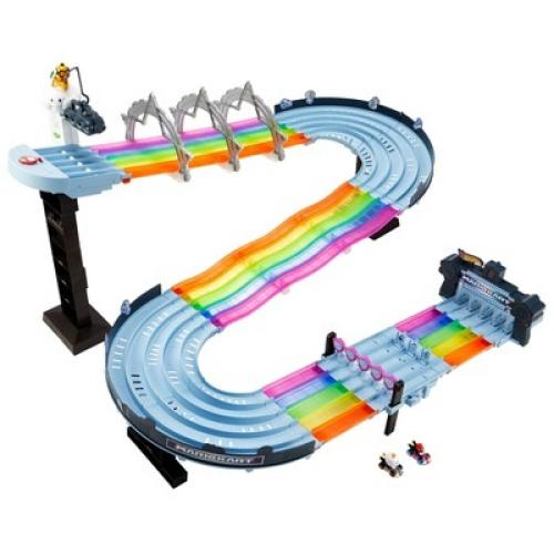 Hot Wheels Nintendo Mario Kart Rainbow Road Raceway Track Set 30 Piece with 2 1:64 Scale Vehicles - Target Exclusive