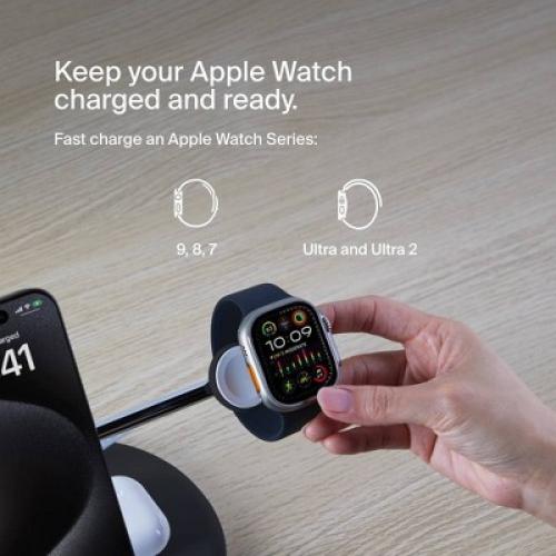 Belkin Qi2 3-in-1 Wireless Charging Stand - Black