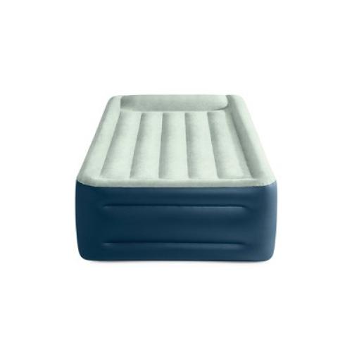 Intex Elevated 18 Pillow Rest Twin Air Mattress with Internal Pump - Off-White/Blue