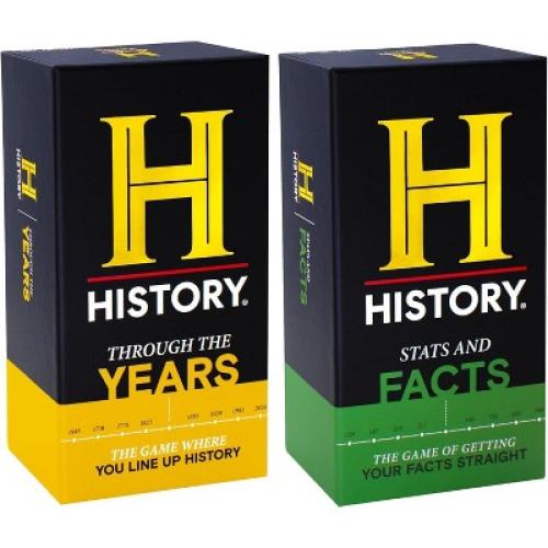 HISTORY Channel NEW Games Bundle - Stats & Facts / Through The Years - General Knowledge Trivia Chronology Timeline Card Game - Adults, Family & Teens