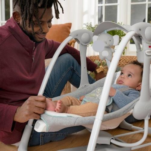 Ingenuity ConvertMe 2-in-1 Compact Portable Baby Swing 2 Infant Seat - Swell