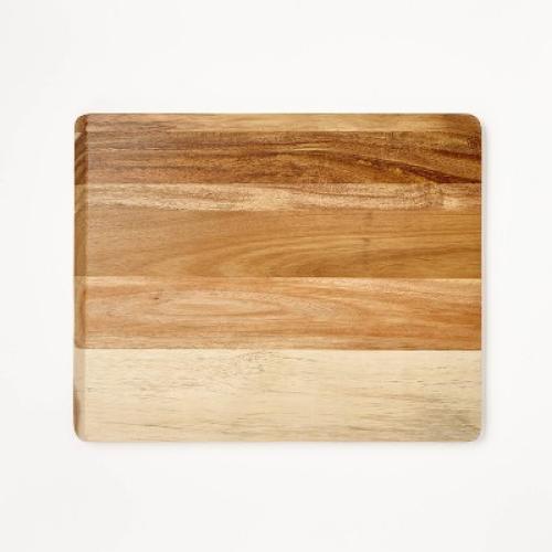 Reversible Acacia Wood Cutting Board Set Natural & oven mitt