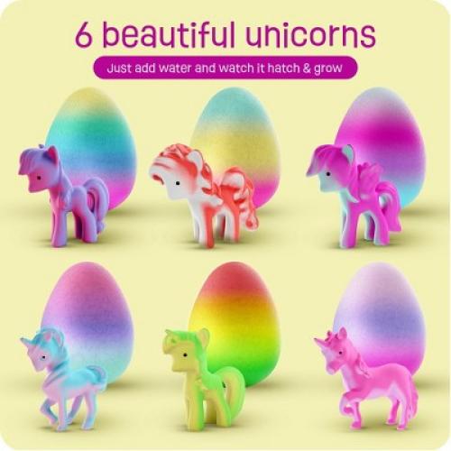 Dan&Darci Unicorn Hatching Easter Eggs - Set of 6 Magical Hatch and Grow Unicorn Toys- Stocking Stuffer for Kids, Gifts for Kids