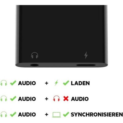 Belkin RockStar 3.5mm Audio with USB-C Charge Adaptor Included Black, NPA004btBK