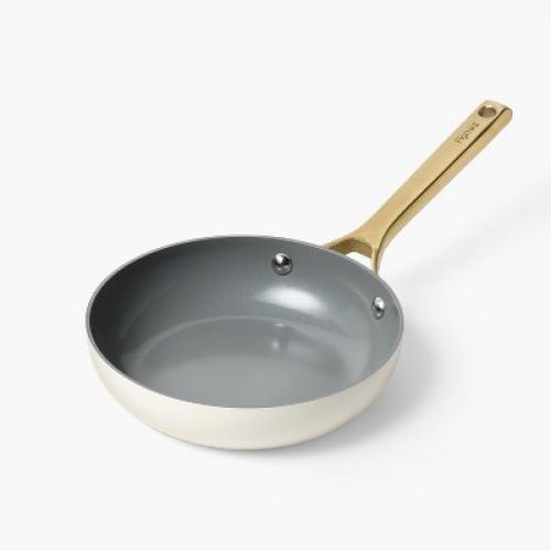 8 Nonstick Ceramic Coated Aluminum Frying Pan With Champagne Handle Cream - Figmint™