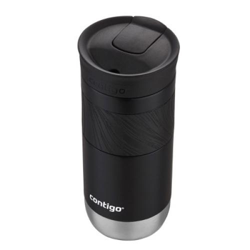Contigo Byron 2.0 16oz Stainless Steel Travel Mug with SNAPSEAL Lid and Grip Licorice: Insulated Coffee Cup for Travel