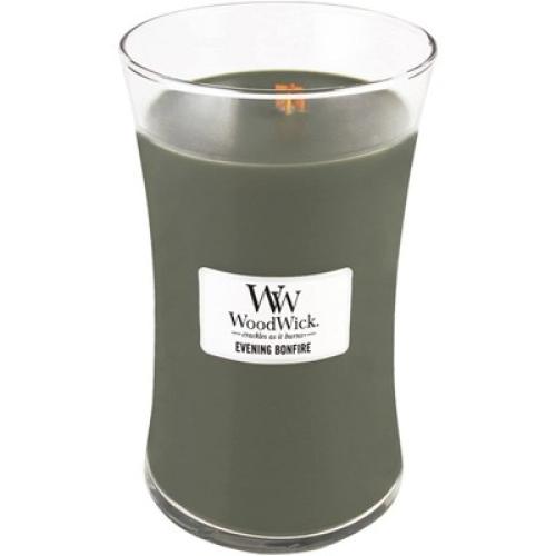 WoodWick Premium Candle - Soy Wax Blend - Hourglass Collection Scented Candle - Large, 22 oz, Evening Bonfire