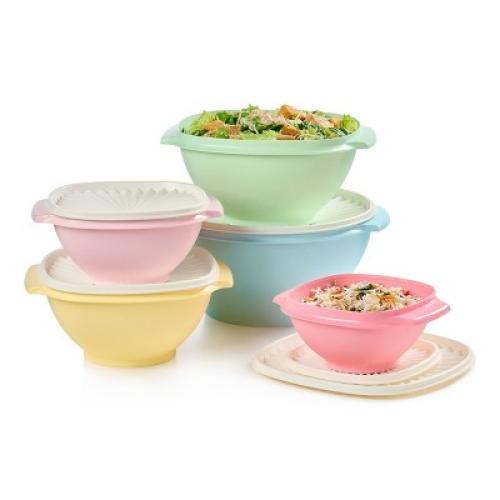 Tupperware 30pc Heritage Get it All Food Storage Container Set Vintage Pastel: Stackable, Dishwasher-Safe MAY HAVE MISSING PIECES
