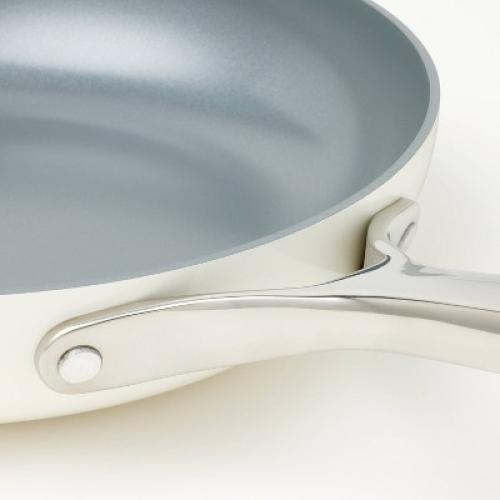 7pc Nonstick Ceramic Coated Aluminum Cookware Set Cream - Figmint™