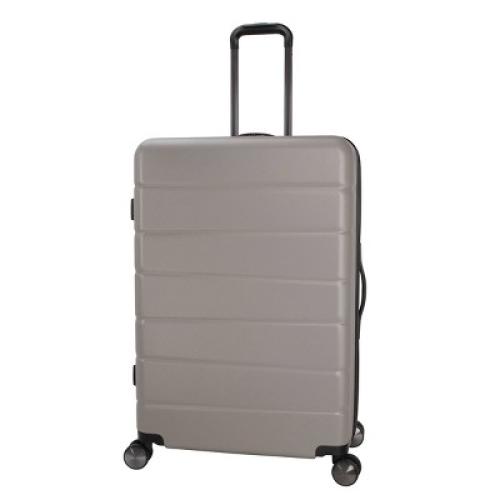 Skyline Hardside Large Checked Spinner Suitcase - Oxford Tan: Telescoping Handle & 8 Wheels ‼️has scratches on the outside ‼️