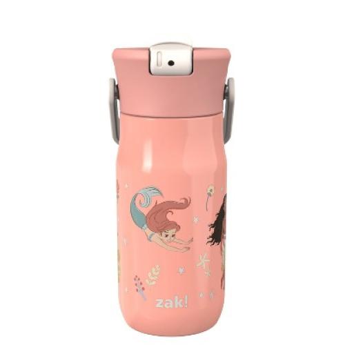 Zak Designs 14oz Princess Stainless Steel Vacuum Harmony Straw Water Bottle Purple