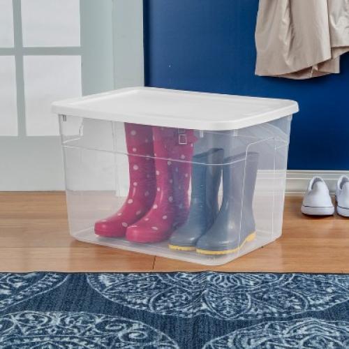 70qt Clear Storage Box with White Lid - Room Essentials™(4 pieces)