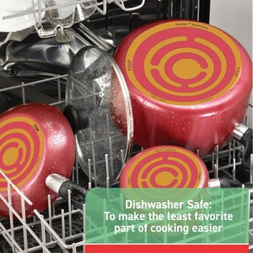 T-Fal 12pc Simply Cook Nonstick Cookware Set Red: Aluminum, Ergonomic Handles, Tempered Glass Lids, Oven-Safe to 350°F ‼️possibly missing items ‼️
