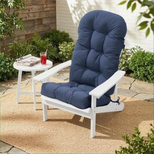Pellebant Outdoor Adirondack Chair Cushion 4 Thick Back Seat Pad Water-Resistant UV-Resistant Ties Straps