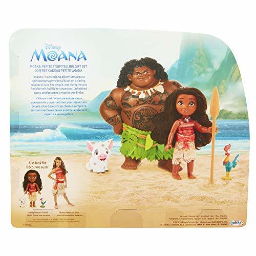 Moana Disney Doll with Maui Demigod Doll Figure 4 Piece Little Petite Story Telling Gift Set for Girls Ages 3 and Up