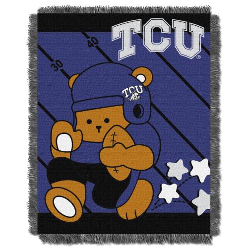 Northwest Officially Licensed NCAA TCU Horned Frogs Fullback Jacquard Baby Throw Blanket 36 x 46 Multi Color