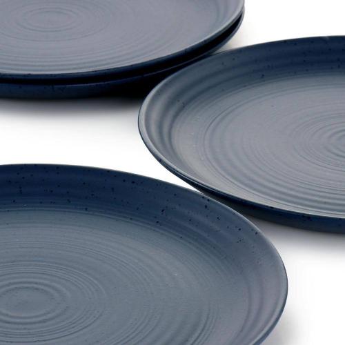Bee and Willow Bee and Willow Home Milbrook 5 Piece 10 Inch Dinner Plate Set in Speckled Blue