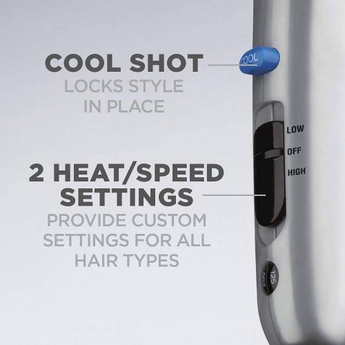 1875-Watt 2-Speed 3-in-1 Styling Hair Dryer with Cool Shot Button in Silver
