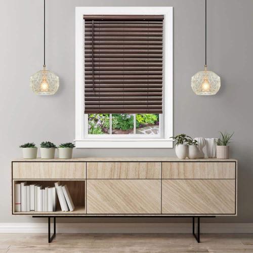 GII Luna Mahogany Cordless Light Filtering Venetian Blind with 2 in. Slats 32 in. W x 64 in. L