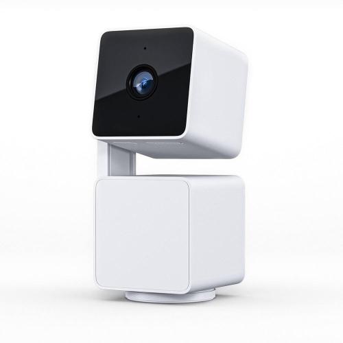 White Wyze Pan v3 Wired Indoor/Outdoor 1080P HD Home Security Camera with Privacy Mode