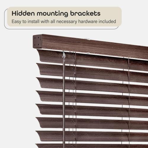 GII Luna Mahogany Cordless Light Filtering Venetian Blind with 2 in. Slats 32 in. W x 64 in. L