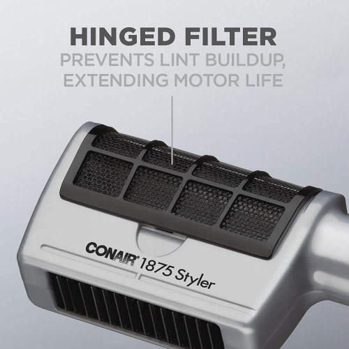 1875-Watt 2-Speed 3-in-1 Styling Hair Dryer with Cool Shot Button in Silver