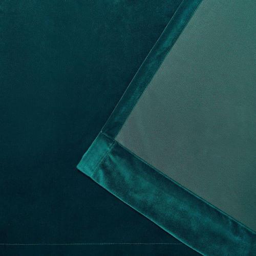 Velvet Teal Solid Polyester 52 in. W x 84 in. L Hidden Tab Top Light Filtering Curtain Panel (Double Panel)
