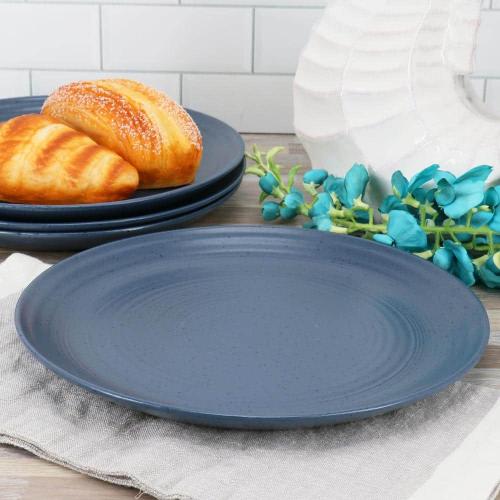 Bee and Willow Bee and Willow Home Milbrook 5 Piece 10 Inch Dinner Plate Set in Speckled Blue