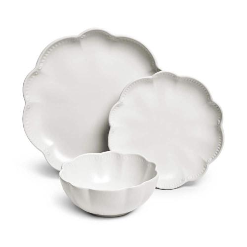 Bethany 12-Piece Stoneware Dinnerware Set, White, Round, Service for 4, Microwave and Dishwasher Safe