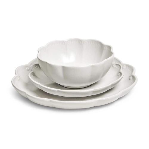 Bethany 12-Piece Stoneware Dinnerware Set, White, Round, Service for 4, Microwave and Dishwasher Safe