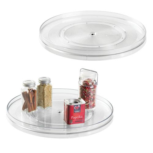 iDesign 54730M2 Linus Turntable Kitchen Pantry or Countertop Organization 14 Inch Clear 2 Count