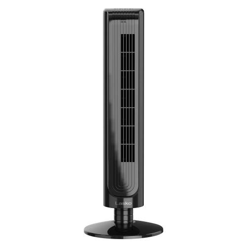 32 in. 3-Speed Oscillating Portable Black Tower Fan with 8-Hour Timer and Remote Control