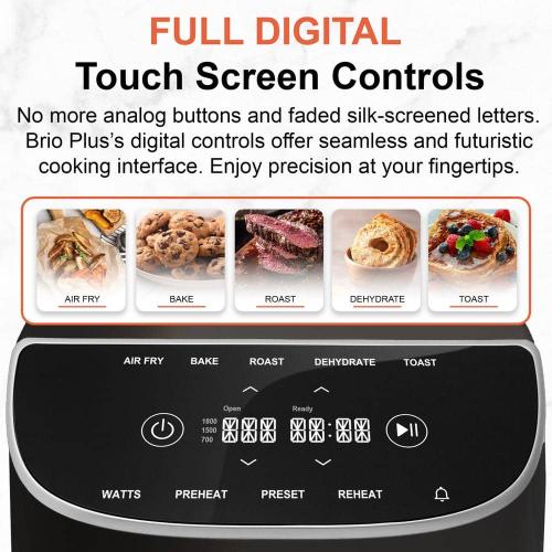 Brio Plus 8 Qt. Black Air Fryer
