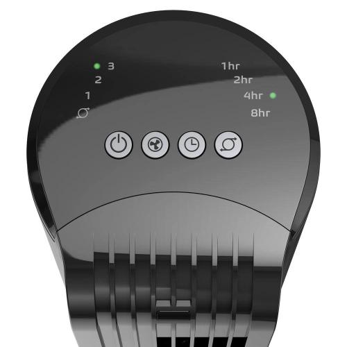 32 in. 3-Speed Oscillating Portable Black Tower Fan with 8-Hour Timer and Remote Control